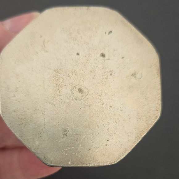 Vintage Silver Plated Ceramic Inlay Blue Floral Mirror Trinket Cosmetic Box - Picture 6 of 11